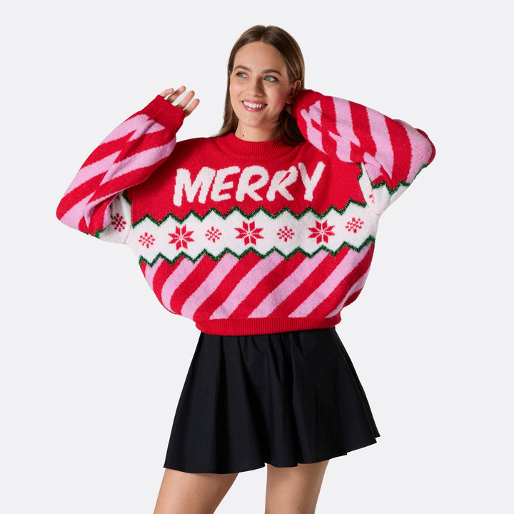 Merry Xmas Oversized Kersttrui Dames