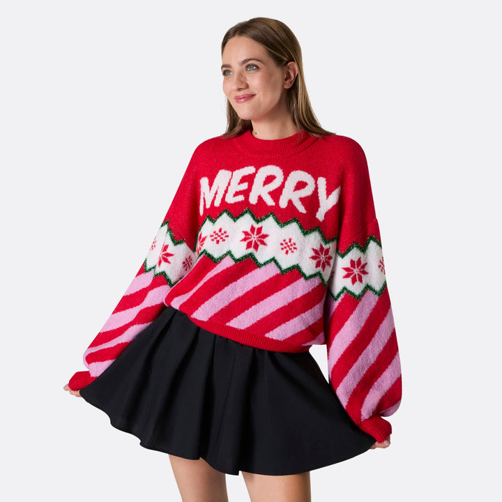 Merry Xmas Oversized Kersttrui Dames