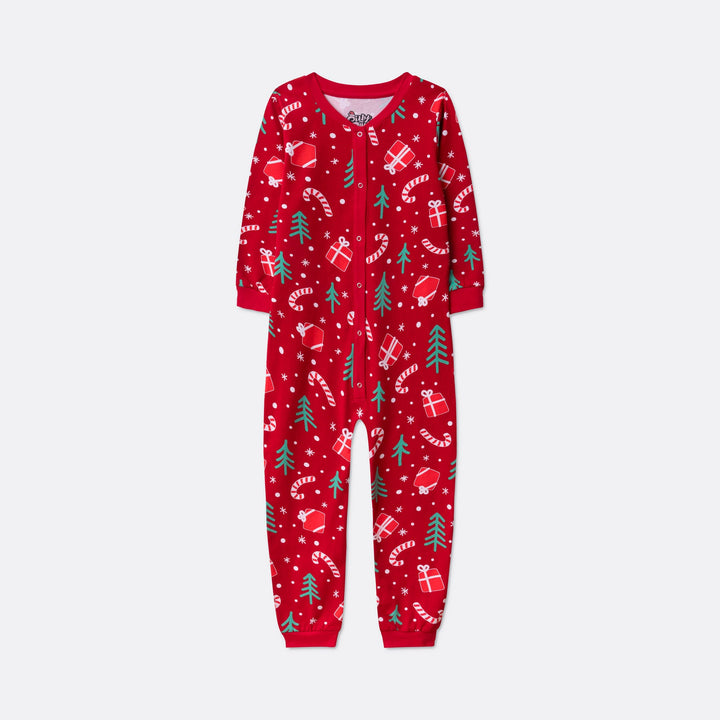 Rode Kerstpatroon Overall Kerstpyjama voor Kinderen