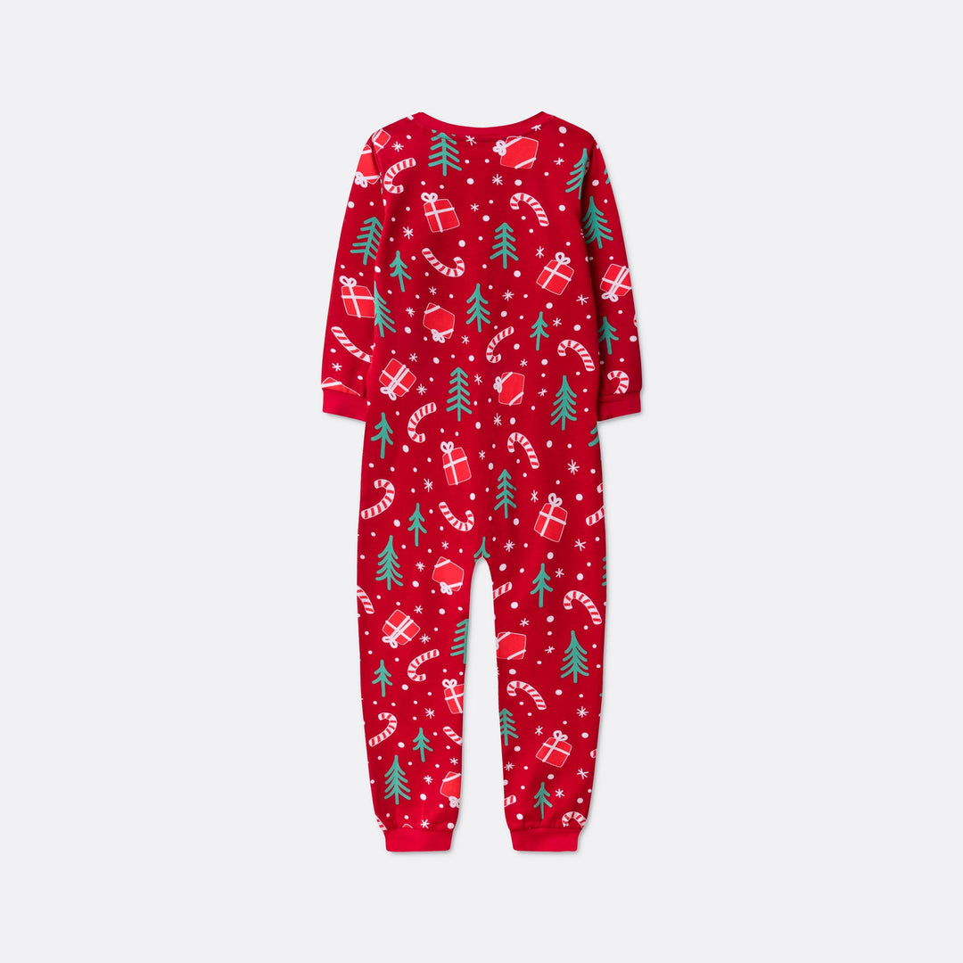 Rode Kerstpatroon Overall Kerstpyjama voor Kinderen