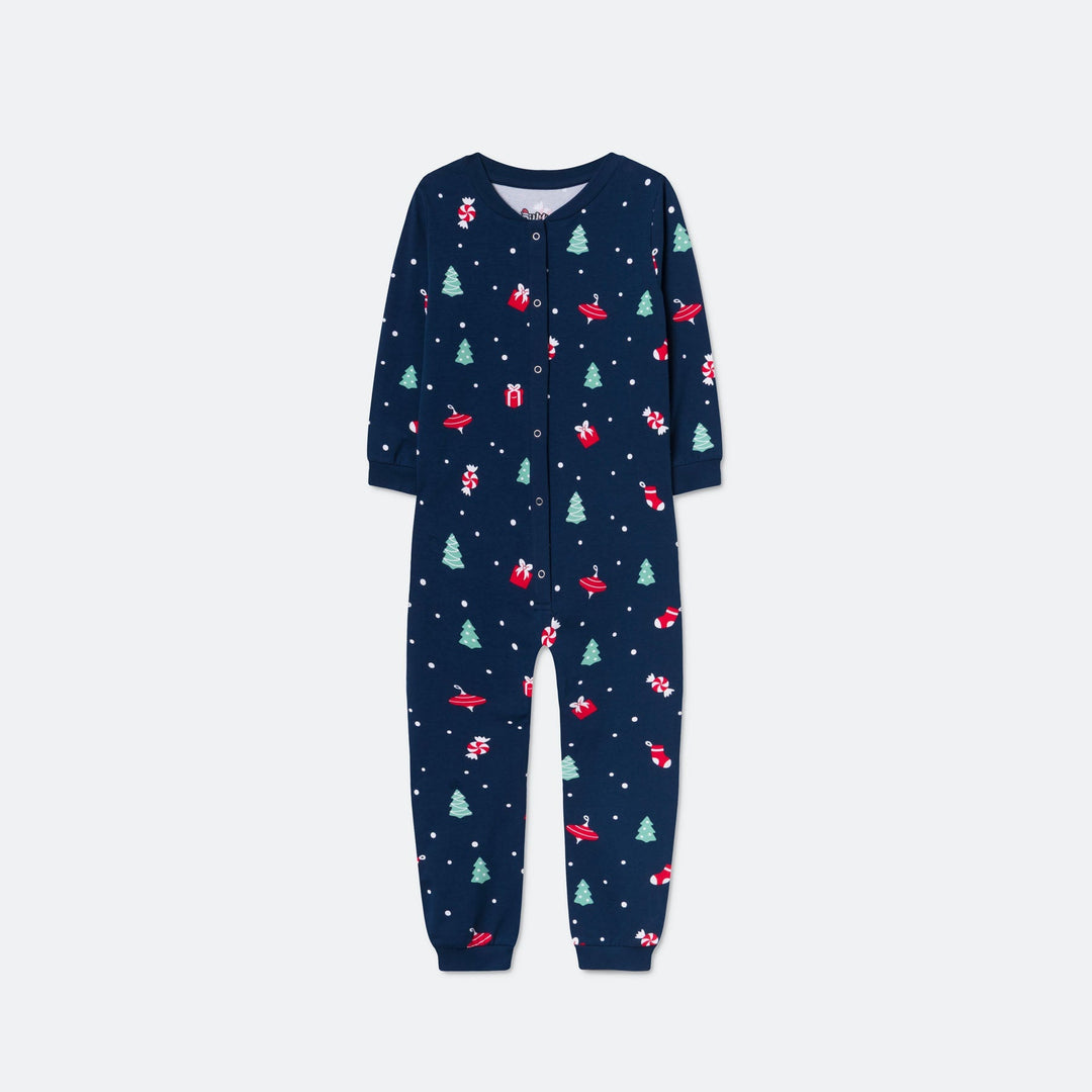 Blauwe Kerstversiering Overall Kerstpyjama voor Kinderen