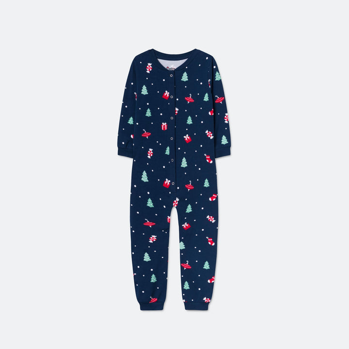 Blauwe Kerstversiering Overall Kerstpyjama voor Kinderen