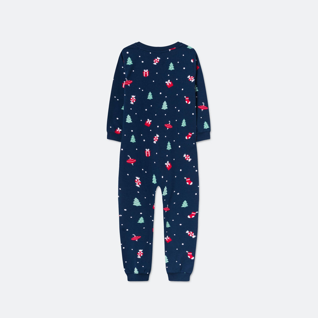 Blauwe Kerstversiering Overall Kerstpyjama voor Kinderen