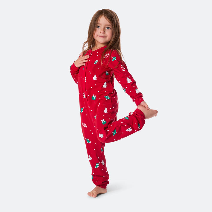 Rode Kerstversiering Overall Kerstpyjama voor Kinderen