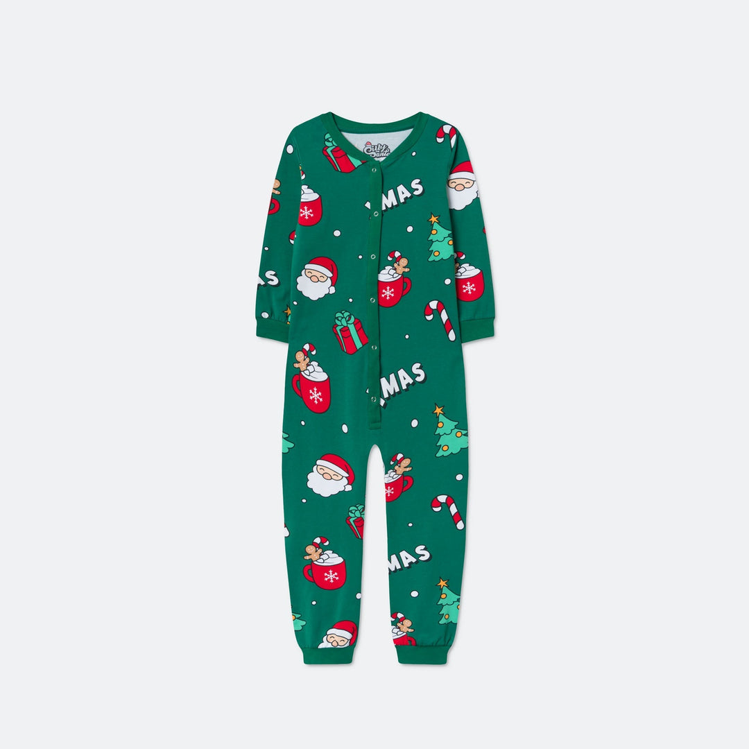 Groene Xmas Overall Kerstpyjama voor Kinderen