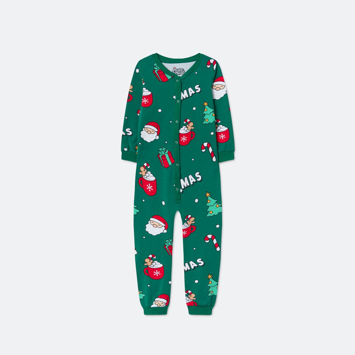 Groene Xmas Overall Kerstpyjama voor Kinderen