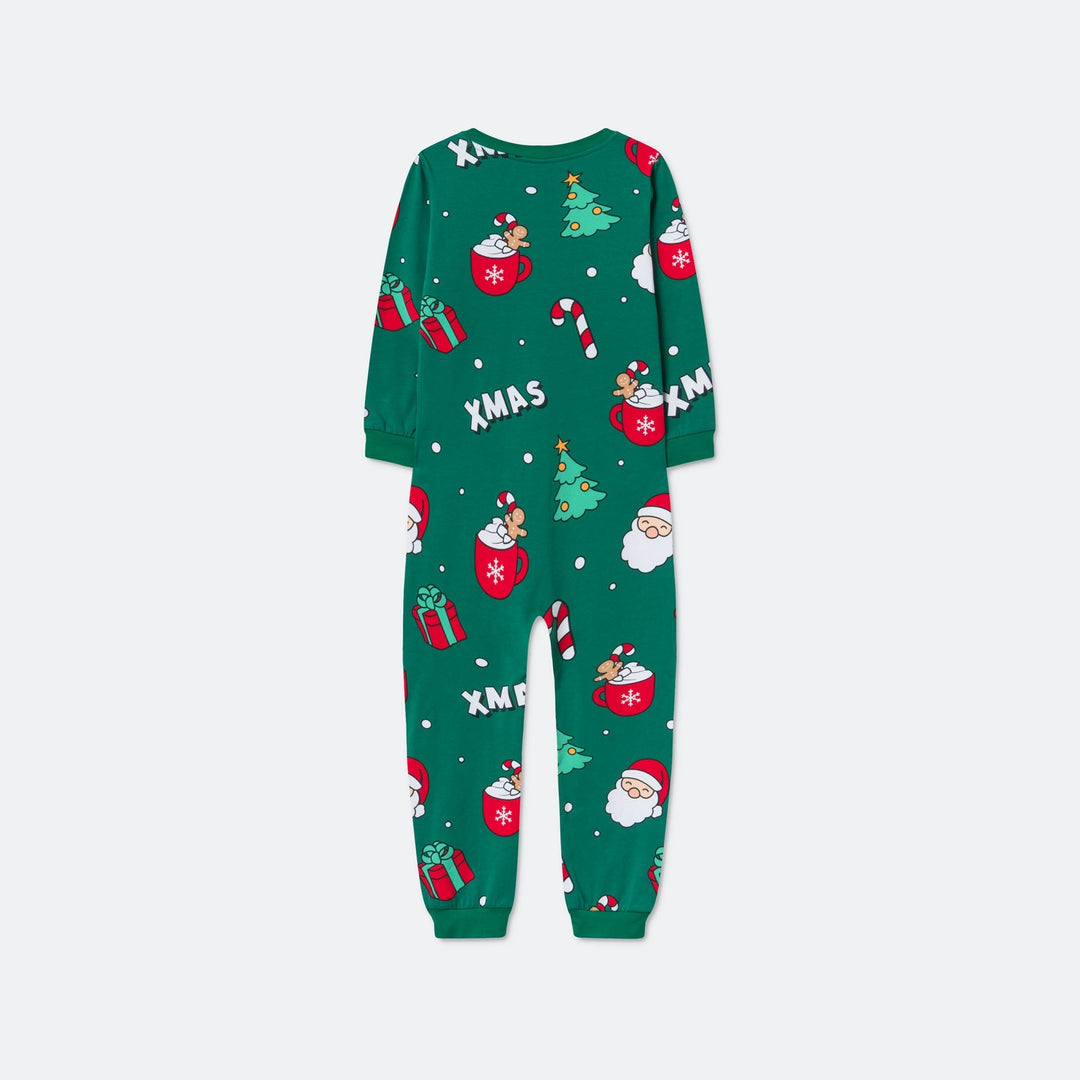 Groene Xmas Overall Kerstpyjama voor Kinderen