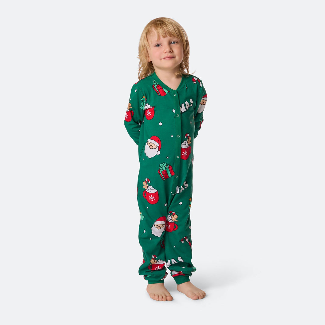 Groene Xmas Overall Kerstpyjama voor Kinderen