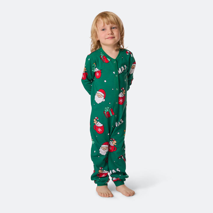 Groene Xmas Overall Kerstpyjama voor Kinderen