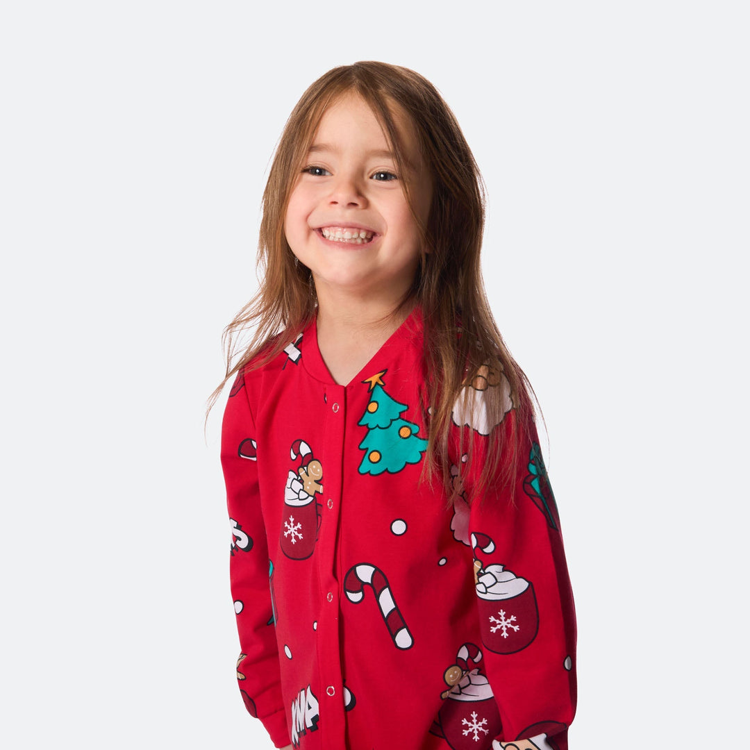 Rode Xmas Overall Kerstpyjama voor Kinderen