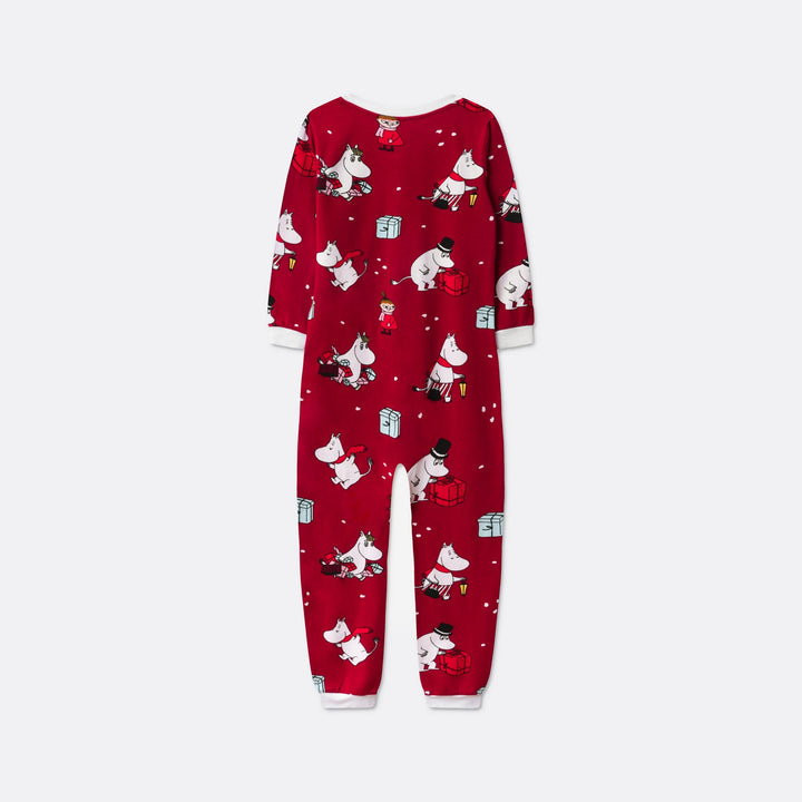 Rode Moemins Overall Kerstpyjama voor Kinderen