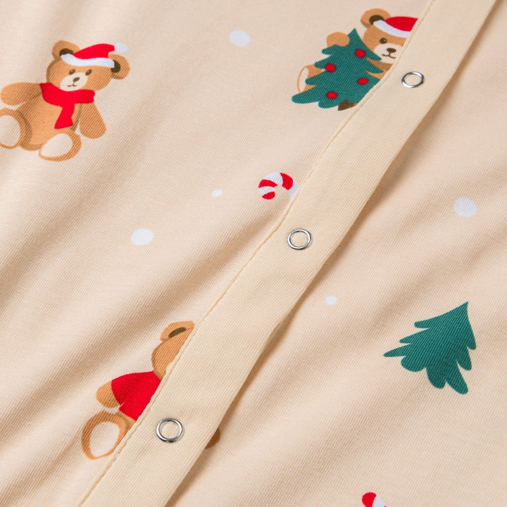 Beige Teddybeer Kerstpyjama&