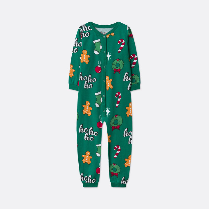 Groene Hohoho Overall Kerstpyjama voor Kinderen