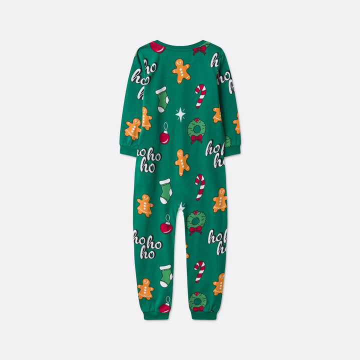 Groene Hohoho Overall Kerstpyjama voor Kinderen