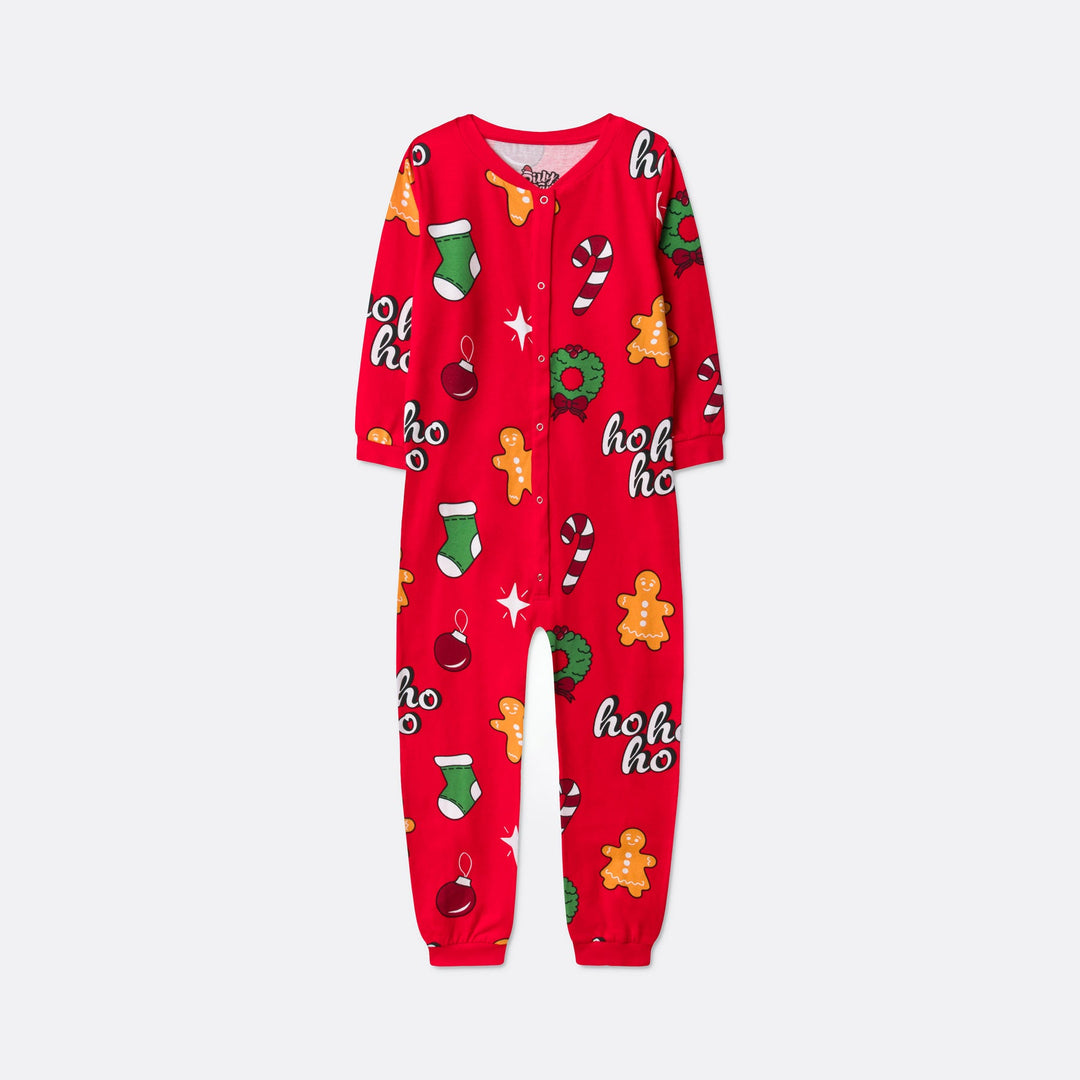 Rode Hohoho Overall Kerstpyjama voor Kinderen