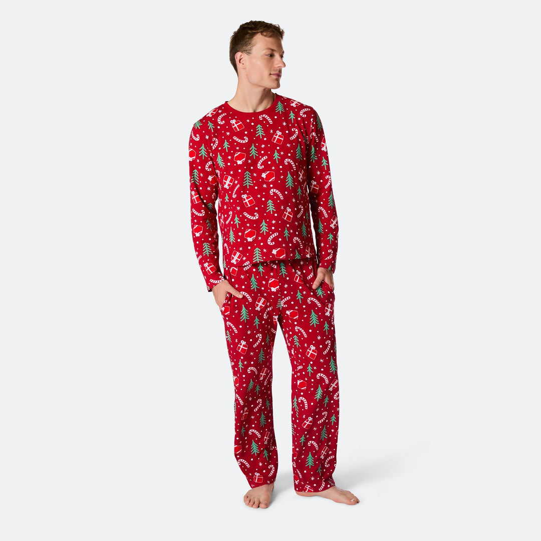 Rode Kerstpatroon Kerstpyjama Heren