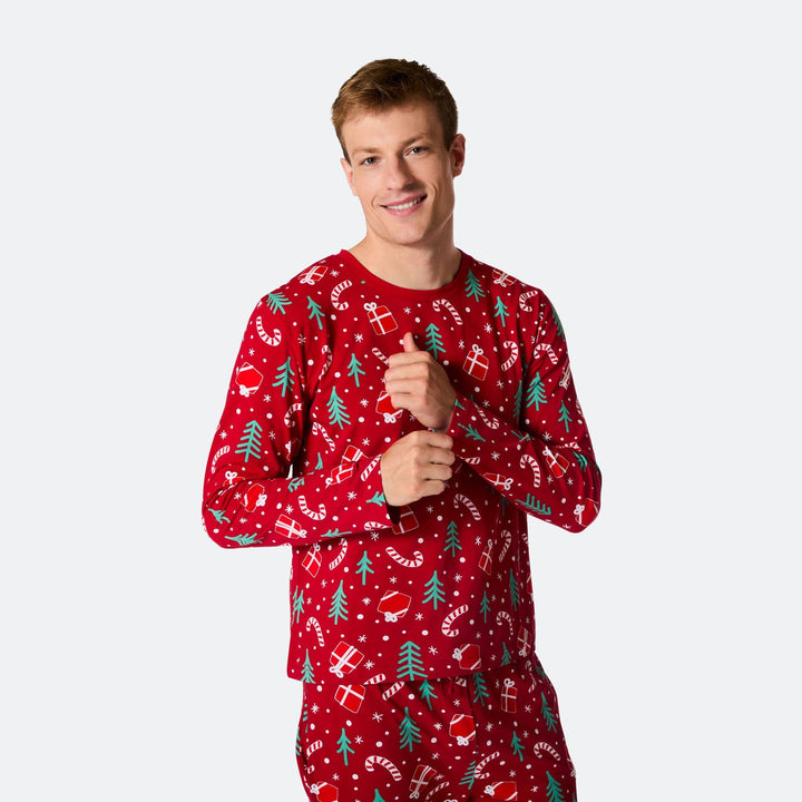 Rode Kerstpatroon Kerstpyjama Heren