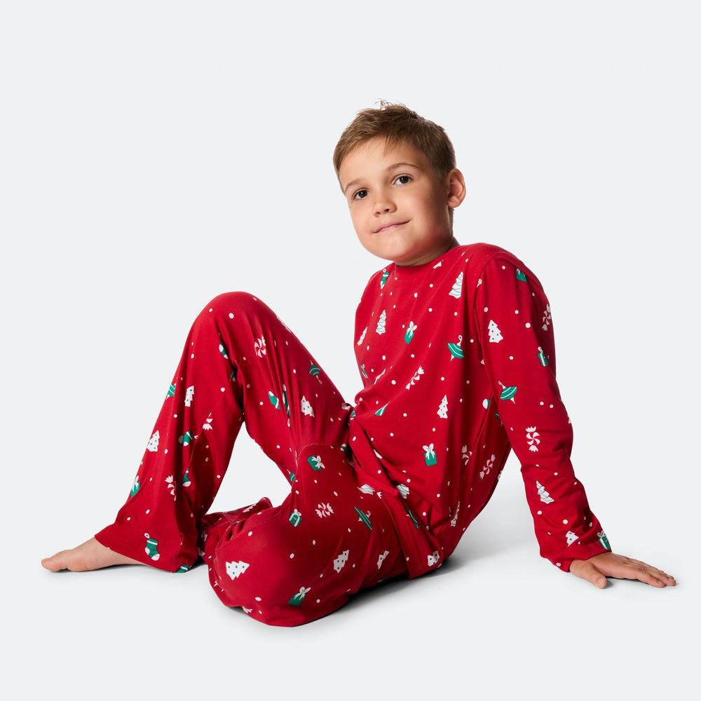 Rode Kerstversiering Kerstpyjama voor Kinderen