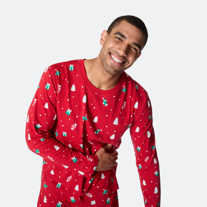 Rode Kerstversiering Kerstpyjama Heren