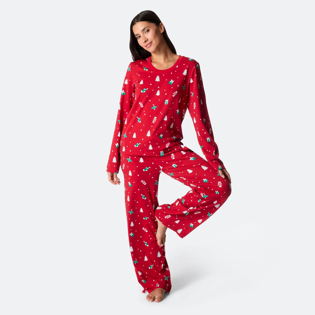 Rode Kerstversiering Kerstpyjama Dames