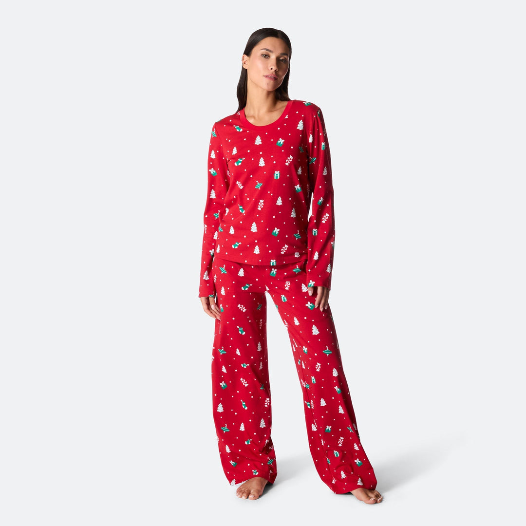 Rode Kerstversiering Kerstpyjama Dames