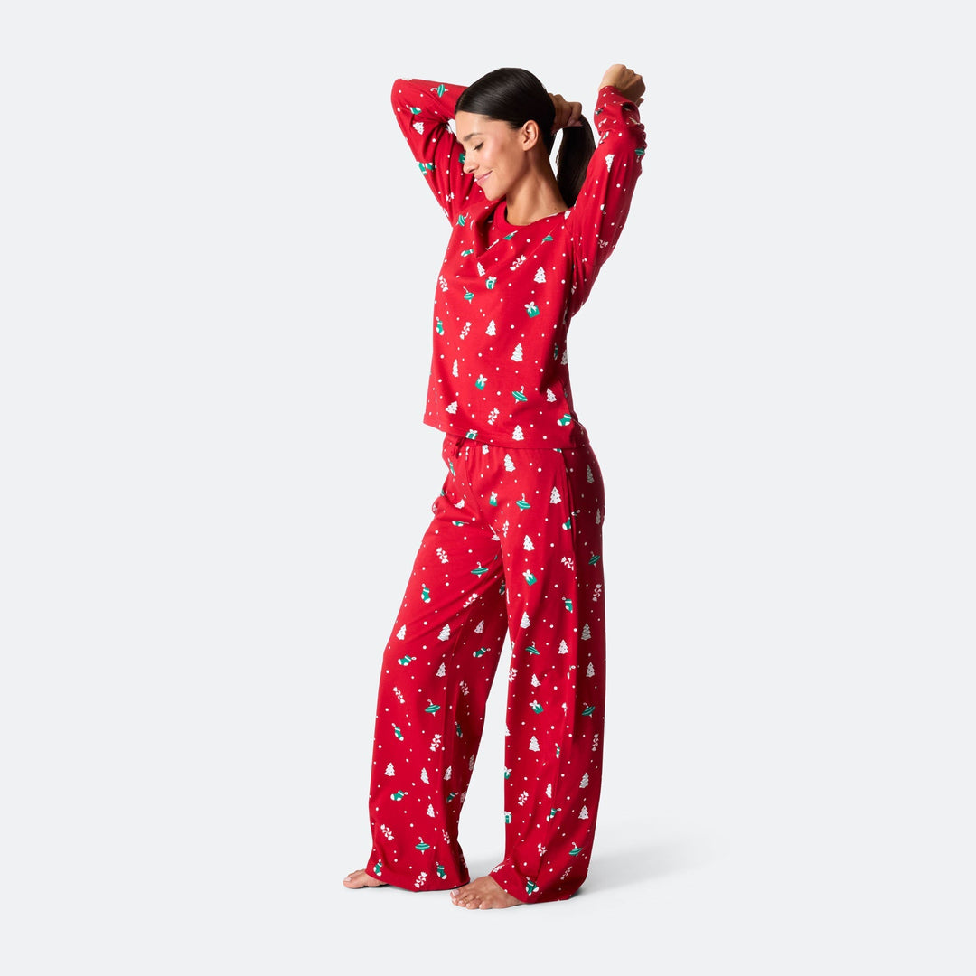 Rode Kerstversiering Kerstpyjama Dames