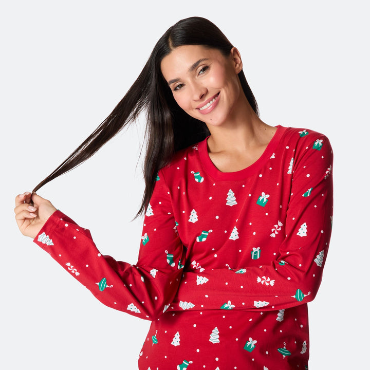 Rode Kerstversiering Kerstpyjama Dames