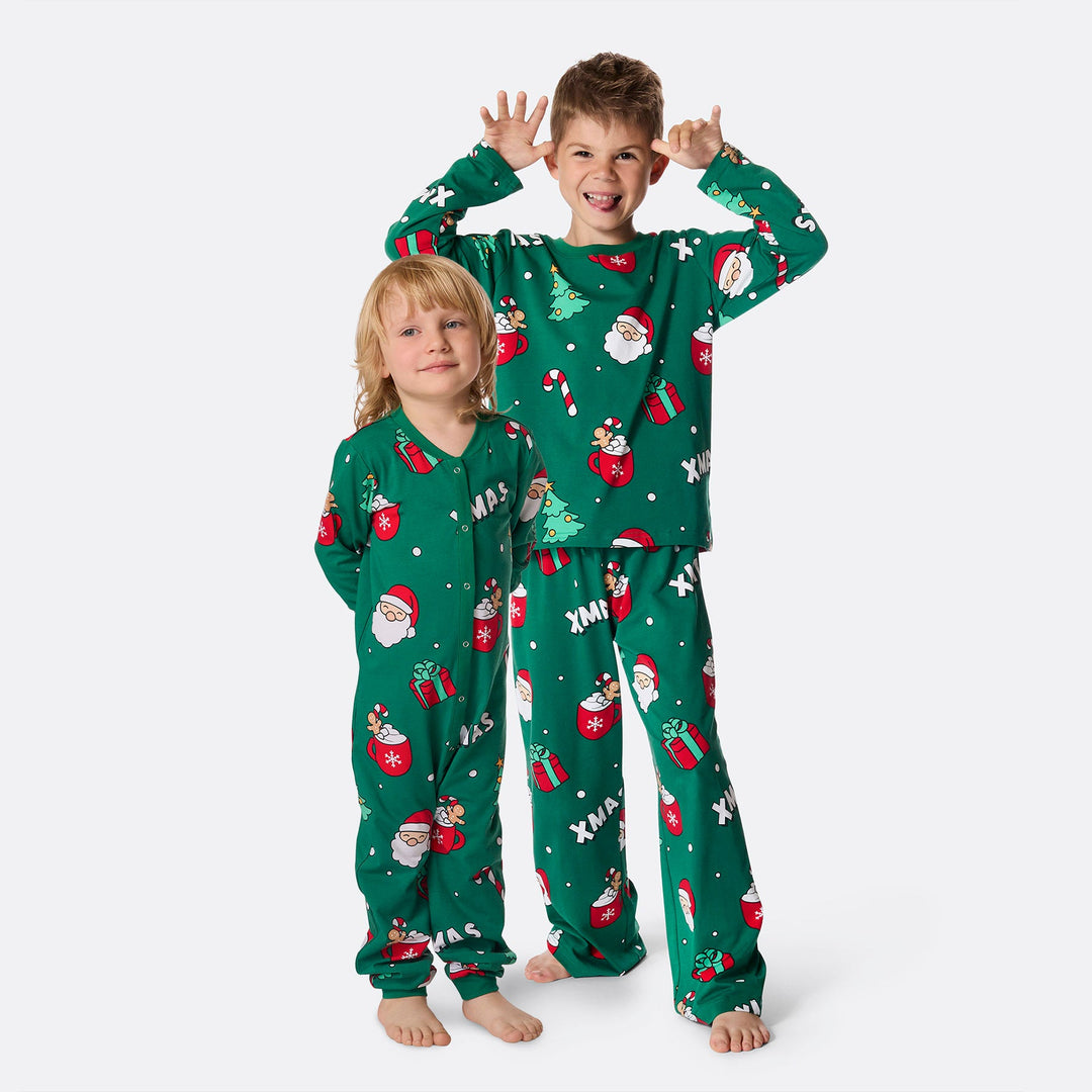 Groene Xmas Kerstpyjama voor Kinderen