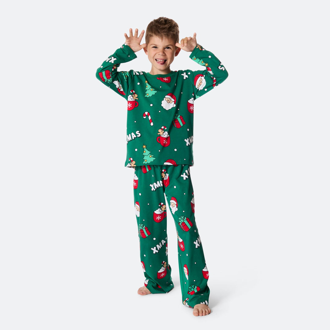 Groene Xmas Kerstpyjama voor Kinderen