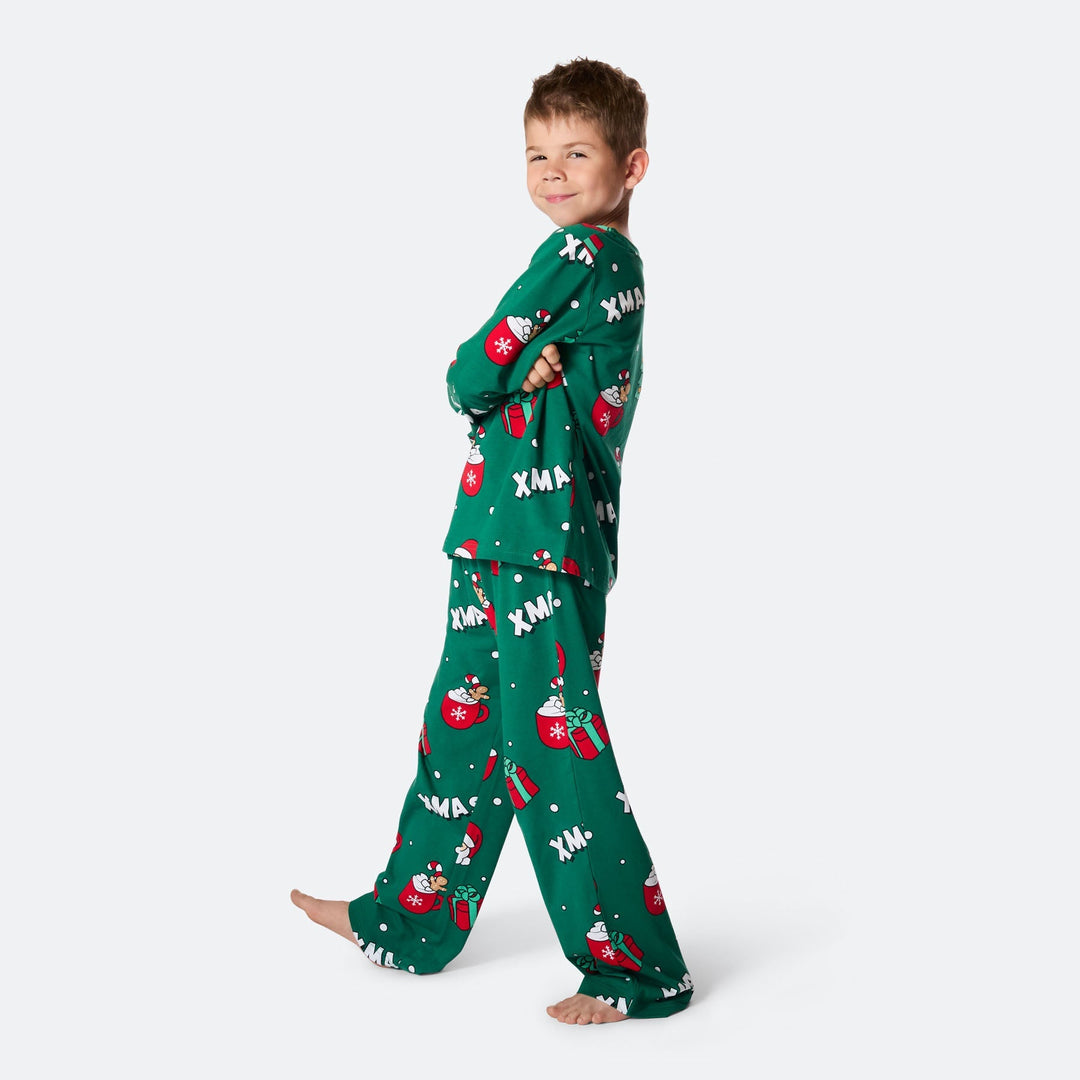 Groene Xmas Kerstpyjama voor Kinderen