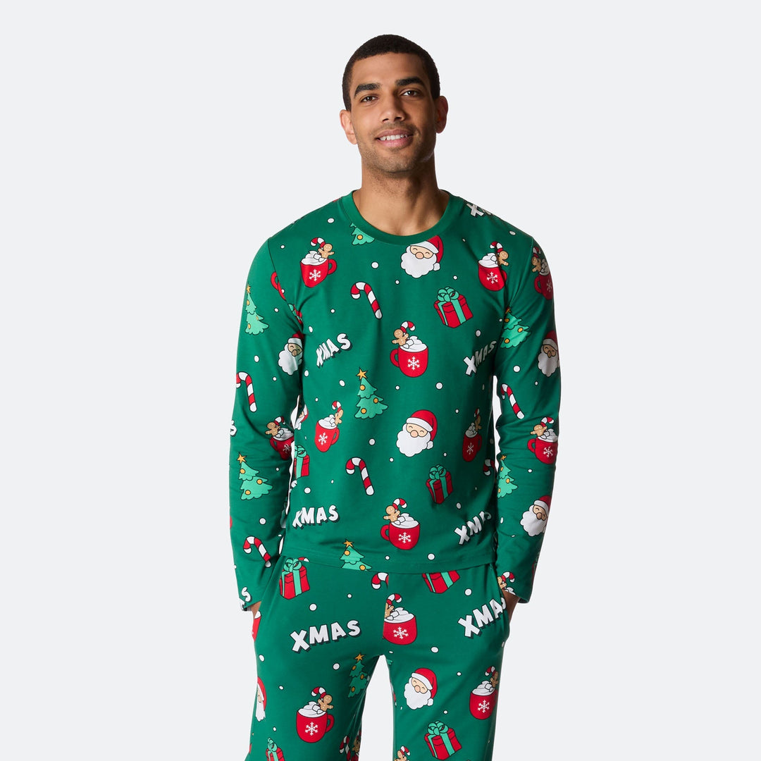 Groene Xmas Kerstpyjama Heren