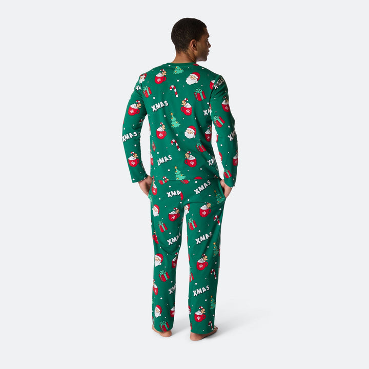 Groene Xmas Kerstpyjama Heren