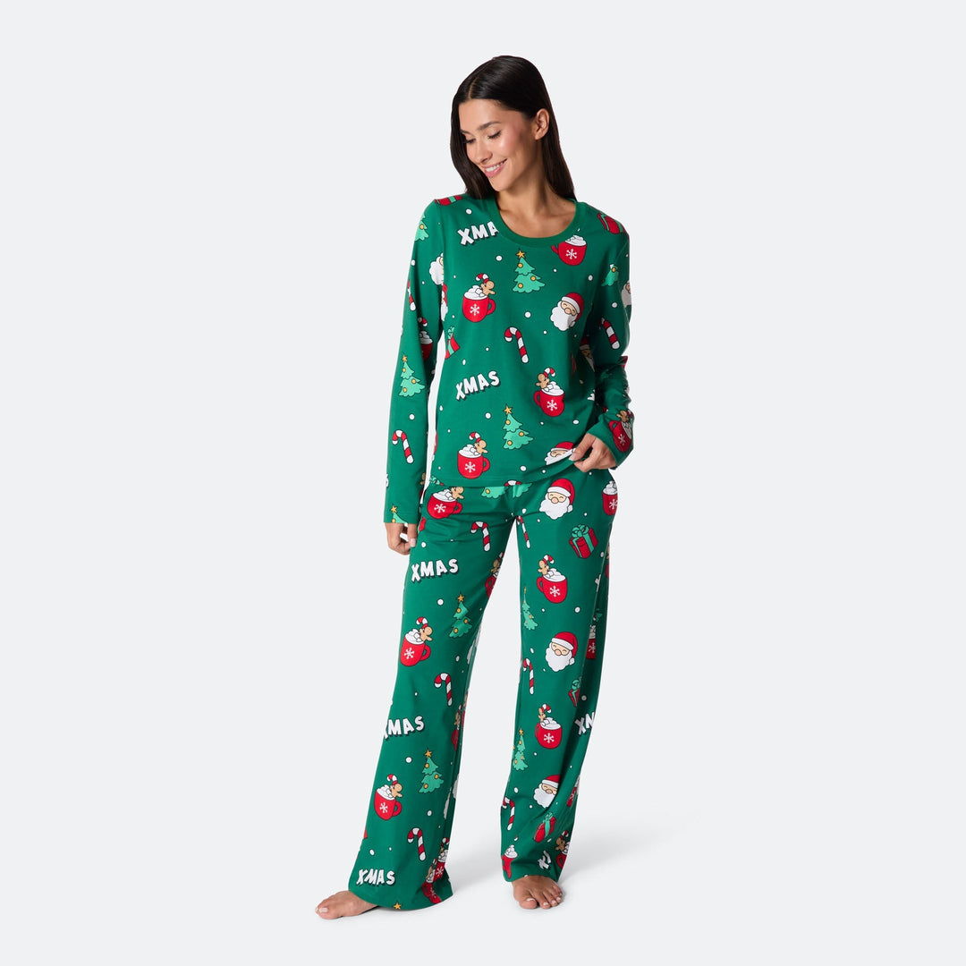 Groene Xmas Kerstpyjama Dames