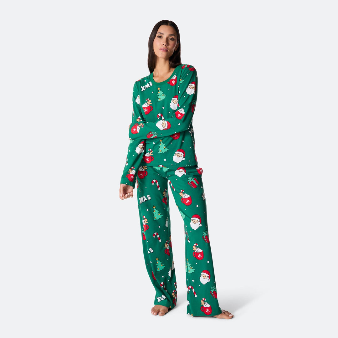 Groene Xmas Kerstpyjama Dames