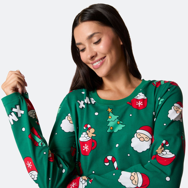 Groene Xmas Kerstpyjama Dames