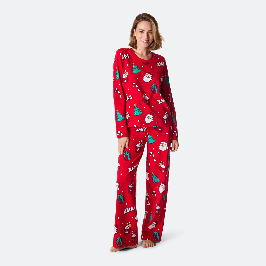 Rode Xmas Kerstpyjama Dames