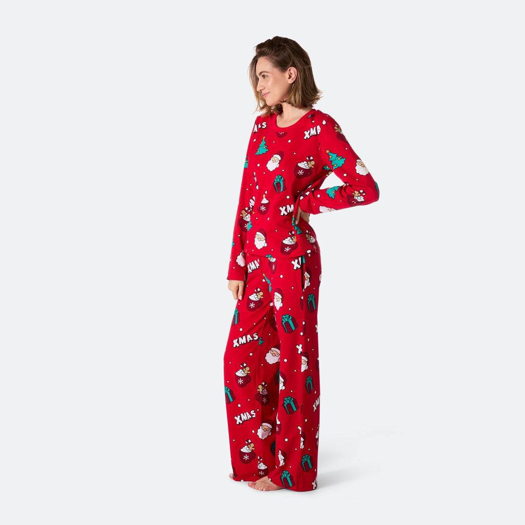 Rode Xmas Kerstpyjama Dames