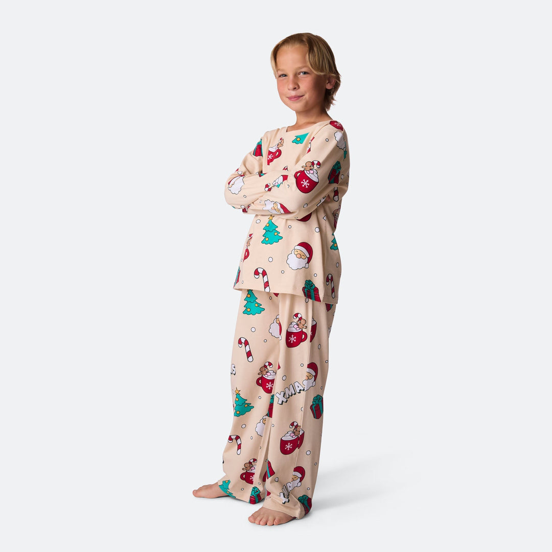 Beige Xmas Kerstpyjama voor Kinderen