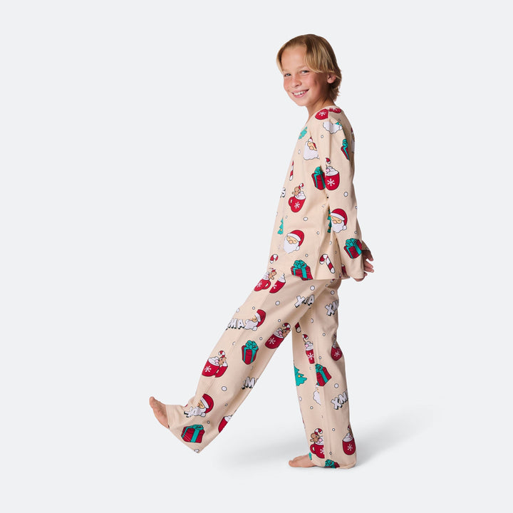Beige Xmas Kerstpyjama voor Kinderen