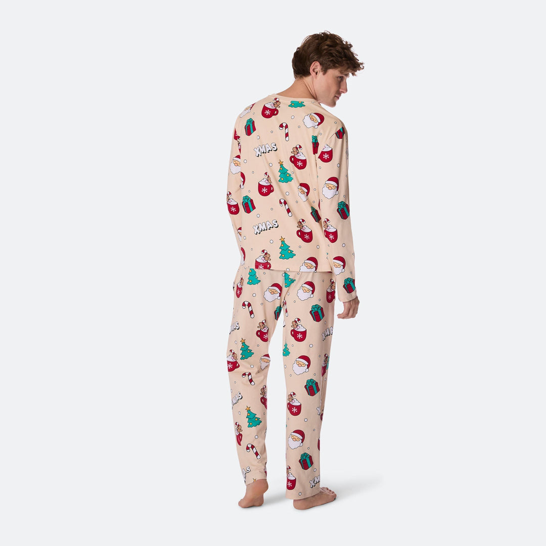 Beige Xmas Kerstpyjama Heren