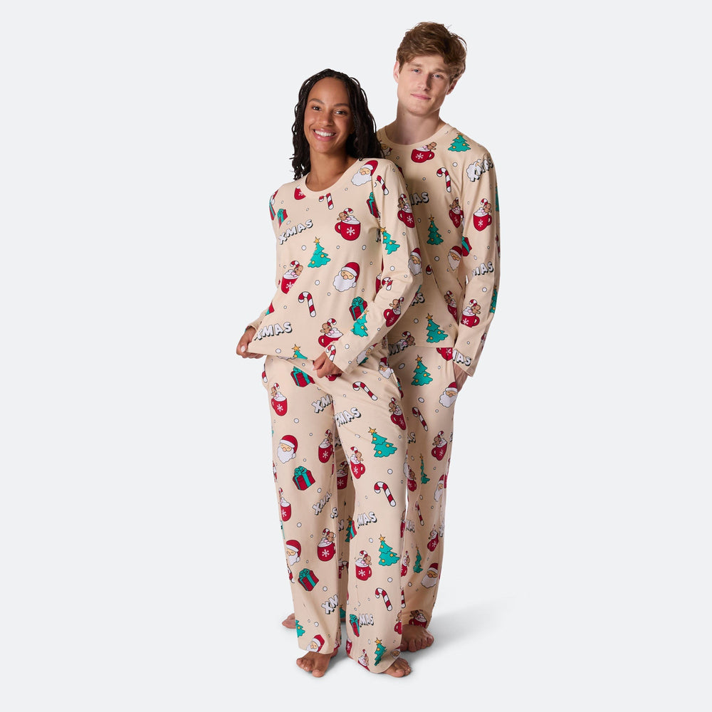 Beige Xmas Kerstpyjama Heren