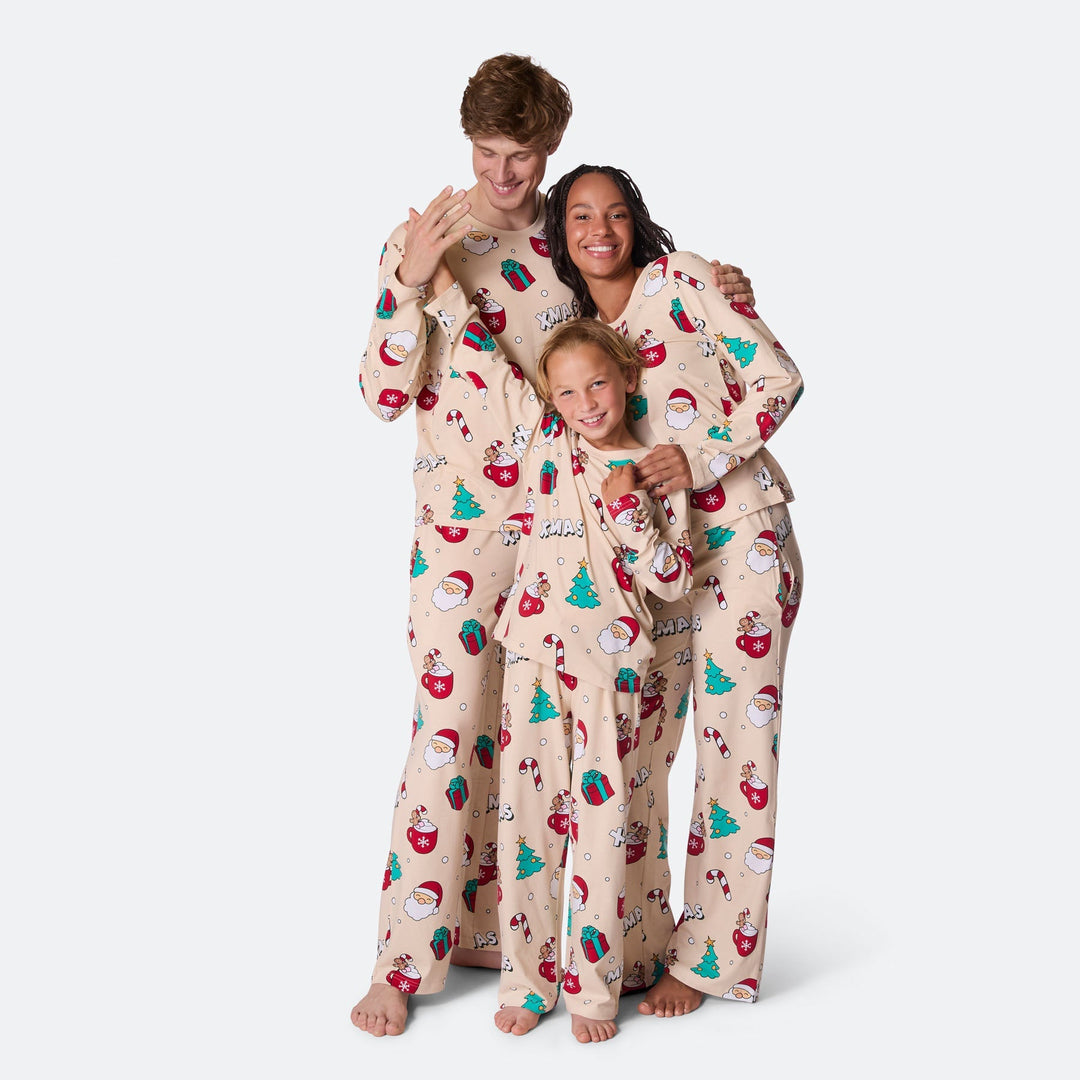 Beige Xmas Kerstpyjama voor Kinderen