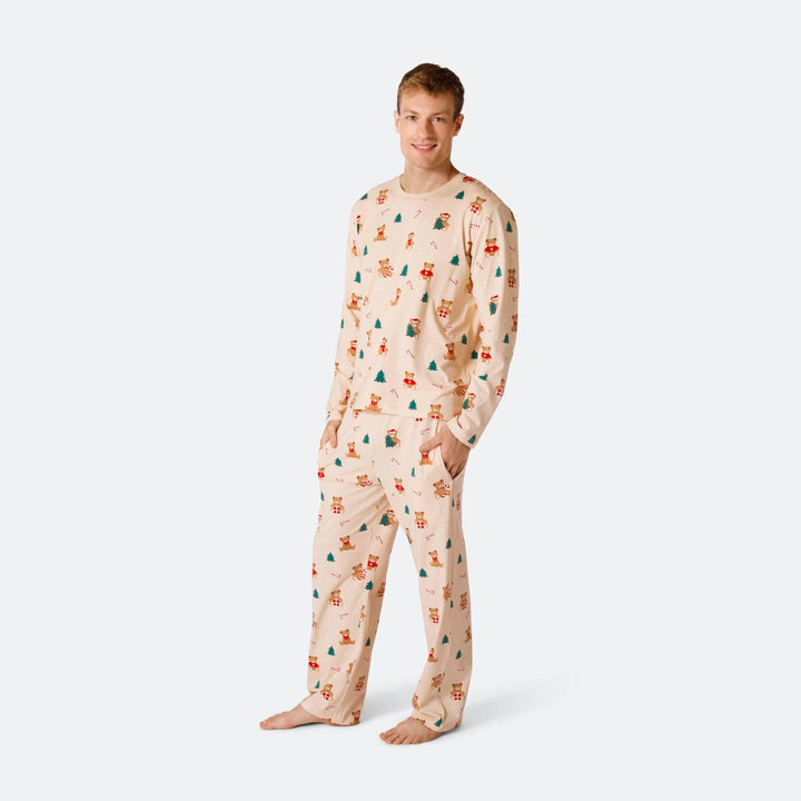 Beige Teddybeer Kerstpyjama Heren