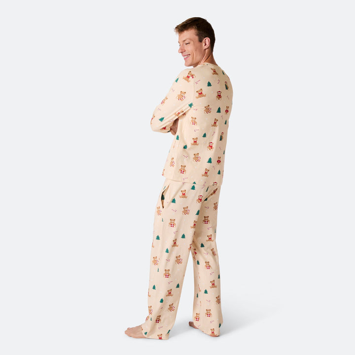 Beige Teddybeer Kerstpyjama Heren