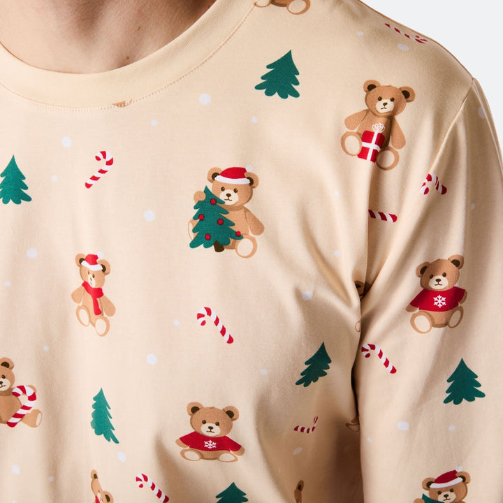 Beige Teddybeer Kerstpyjama Heren