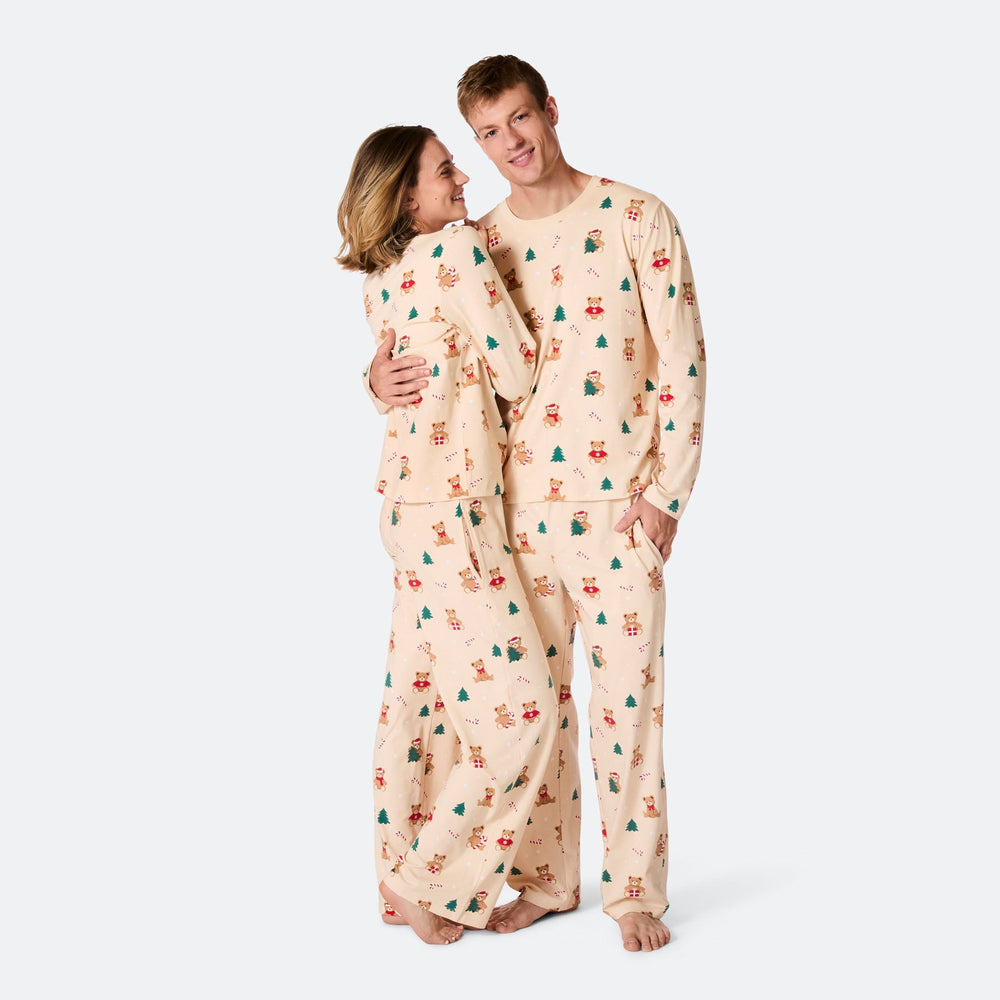 Beige Teddybeer Kerstpyjama Heren