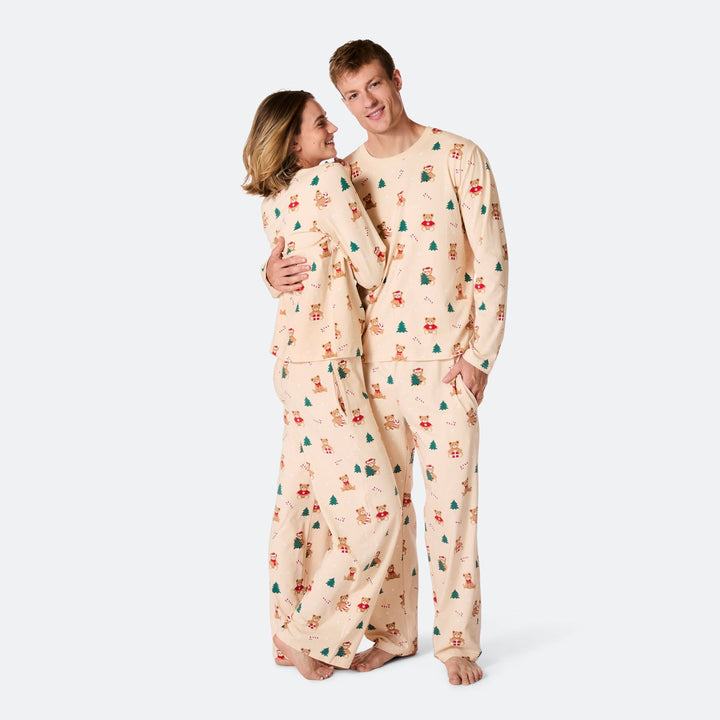 Beige Teddybeer Kerstpyjama Heren