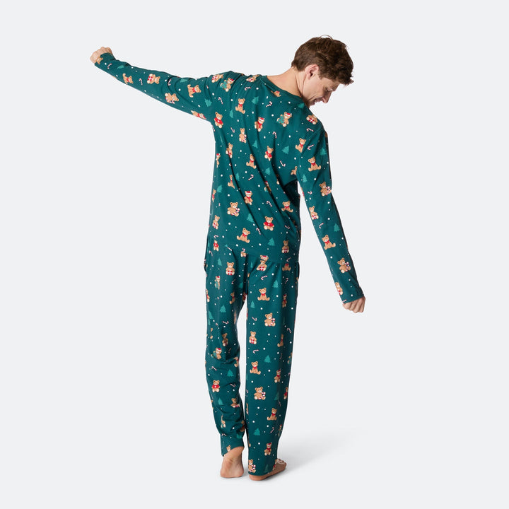 Groene Teddybeer Kerstpyjama Heren