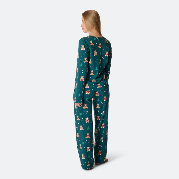 Groene Teddybeer Kerstpyjama Dames