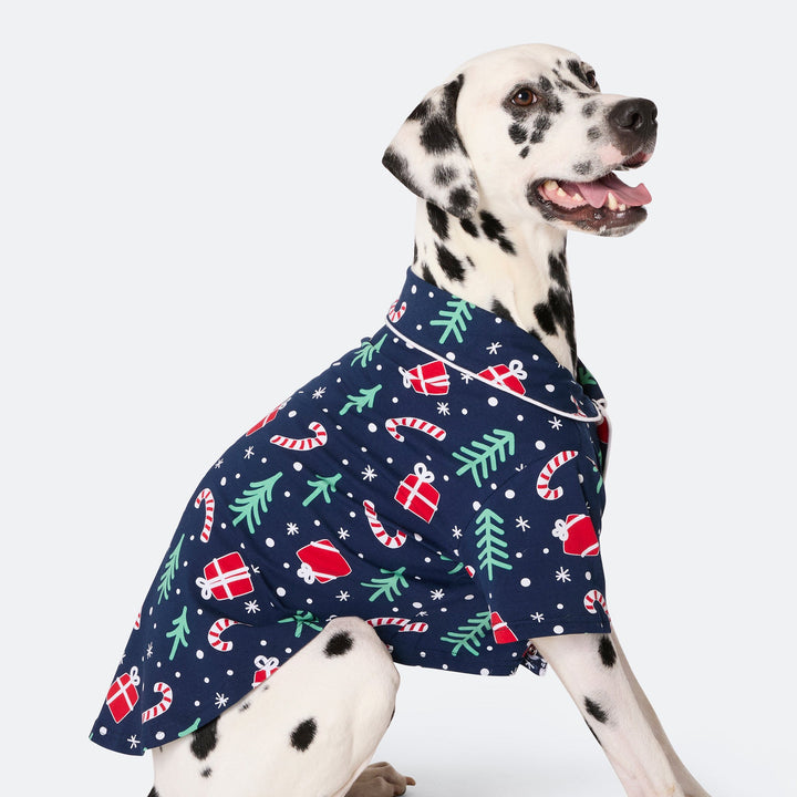 Blauwe Kerstpatroon Kerstpyjama voor Honden